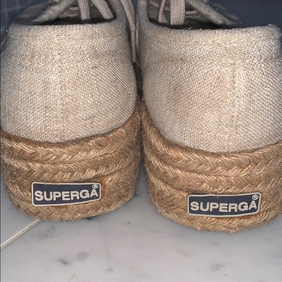 Linen Superga Platform Sneakers - Size 38 - Picture 5 of 5